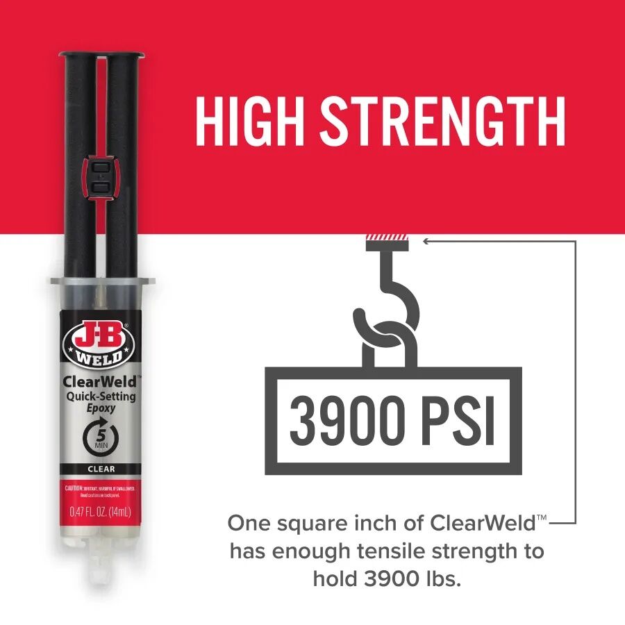 J-B Weld ClearWeld Syringe Quick Setting Epoxy, 14-ml