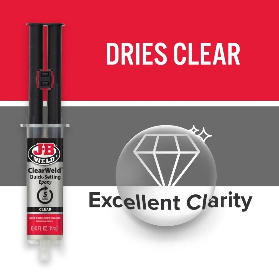 J-B Weld ClearWeld Syringe Quick Setting Epoxy, 14-ml