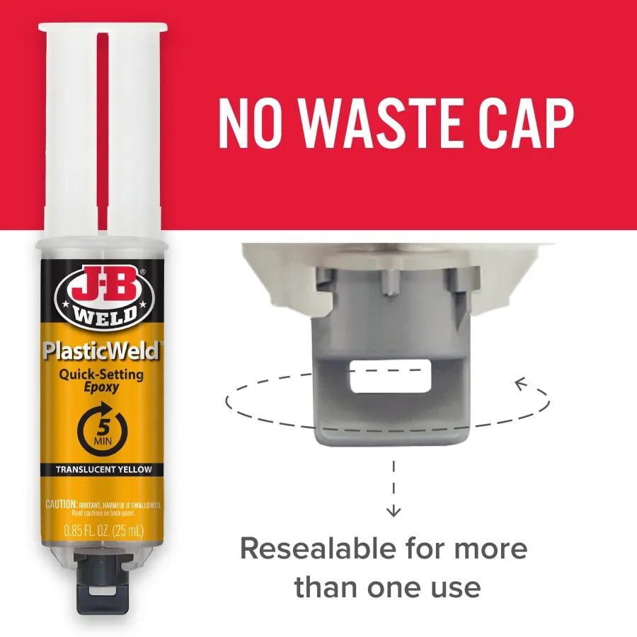 J-B Weld PlasticWeld Quick Setting Epoxy Syringe, 25-mL