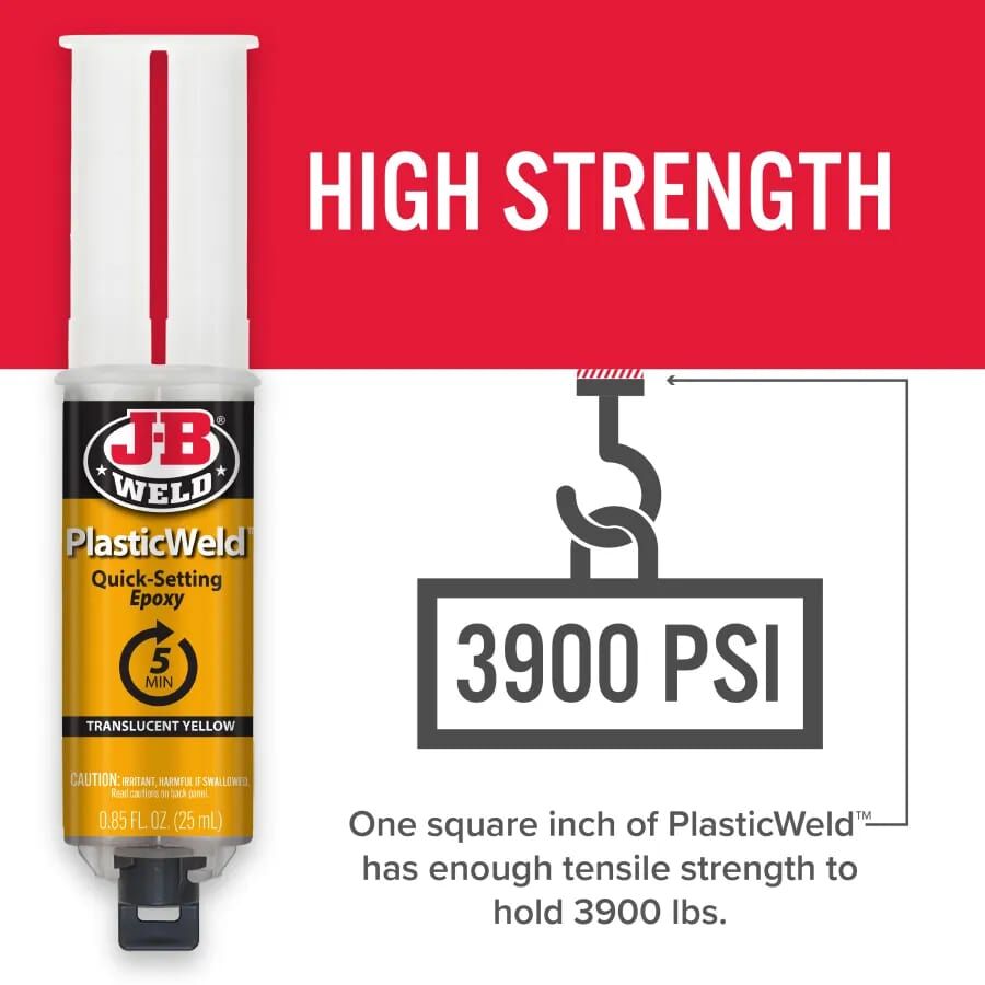J-B Weld PlasticWeld Quick Setting Epoxy Syringe, 25-mL