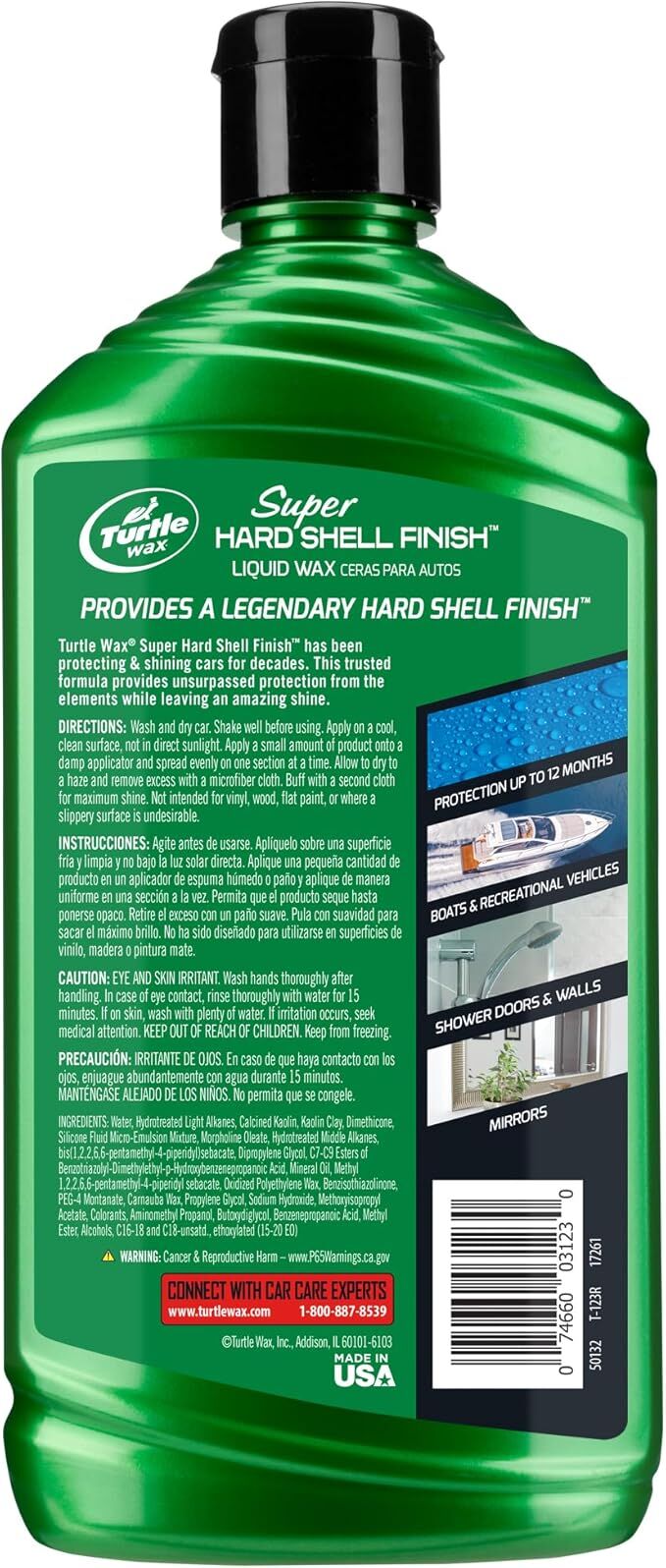 Turtle Wax Super Hard Shell Liquid Car Wax, 16-Oz