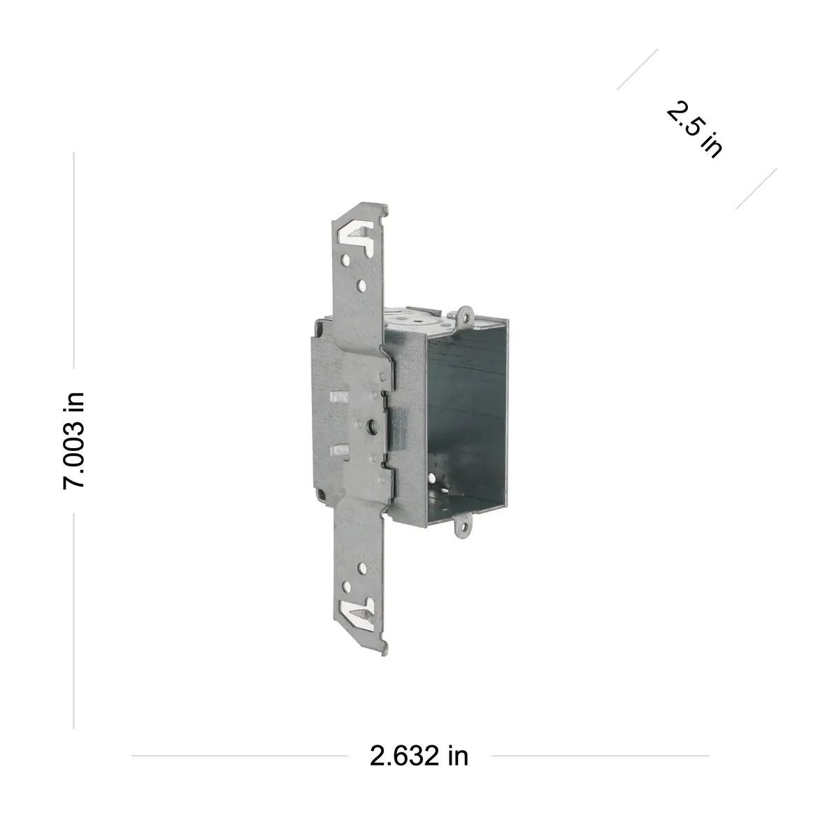 Raco Gangable Switch Box, Three 1/2-In KO's & NMSC Clamps, TS Bracket, 3-In x 2-In x 2-1/2-In