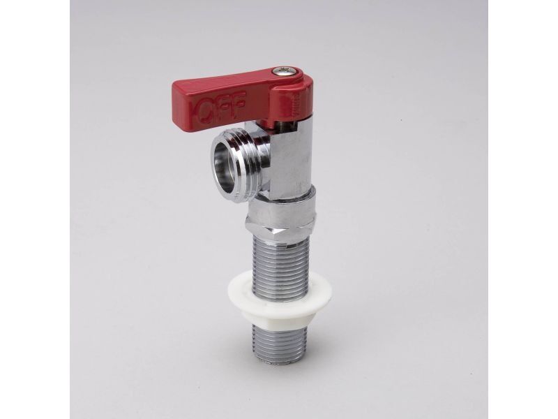 ProLine Chrome Plated Bass Red Handle Washing Machine Valve, 1/2-In MIP X 1/2-In SWT X 3/4-In MHT