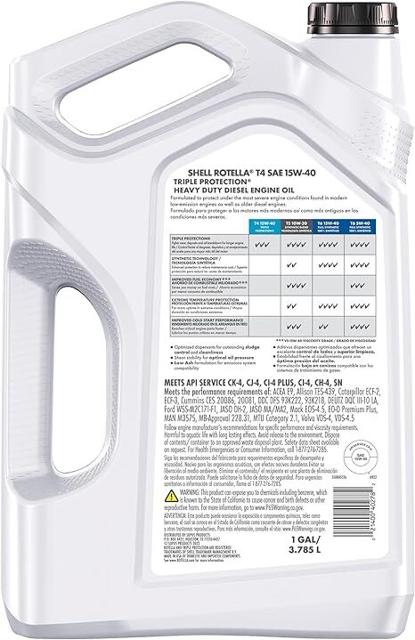 Shell Rotella T4 15W-40 Diesel Oil, 1-Gal