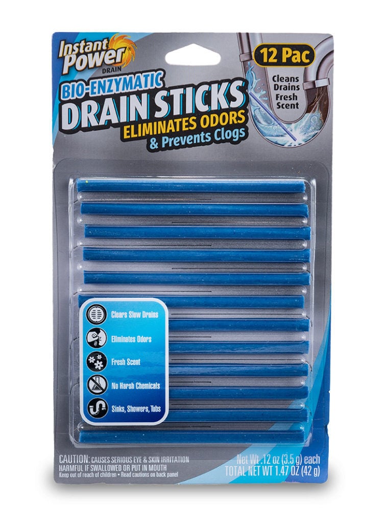 Instant Power Bio-Enzymatic Drain Sticks, 12-Pk