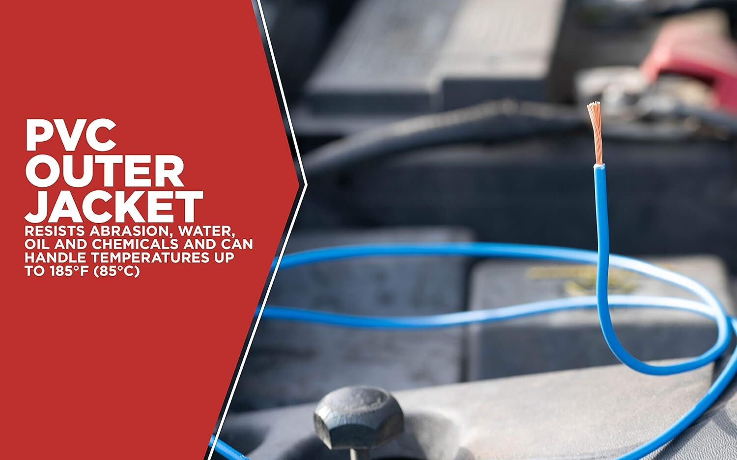 Road Power Blue 16 Gauge Automotive Copper Wire, 24-Ft