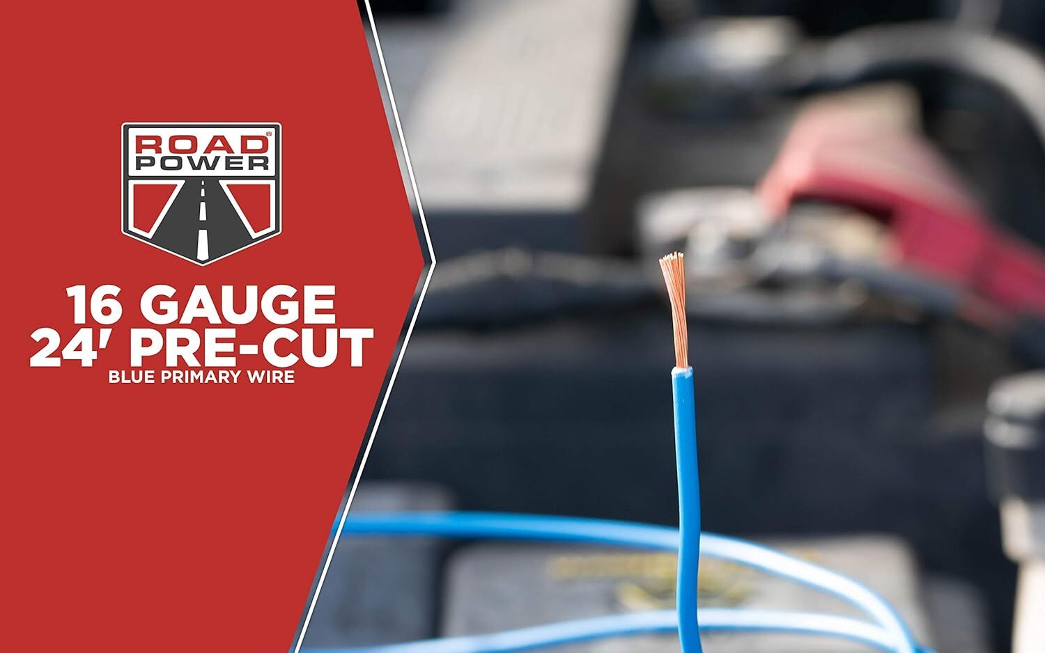 Road Power Blue 16 Gauge Automotive Copper Wire, 24-Ft