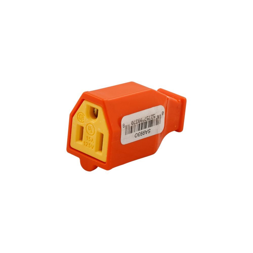 Eaton Orange NEMA 5-15R Residential Standard Straight Blade Connector 14 Gauge, 15-A, 125-V