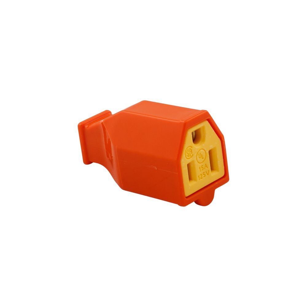 Eaton Orange NEMA 5-15R Residential Standard Straight Blade Connector 14 Gauge, 15-A, 125-V