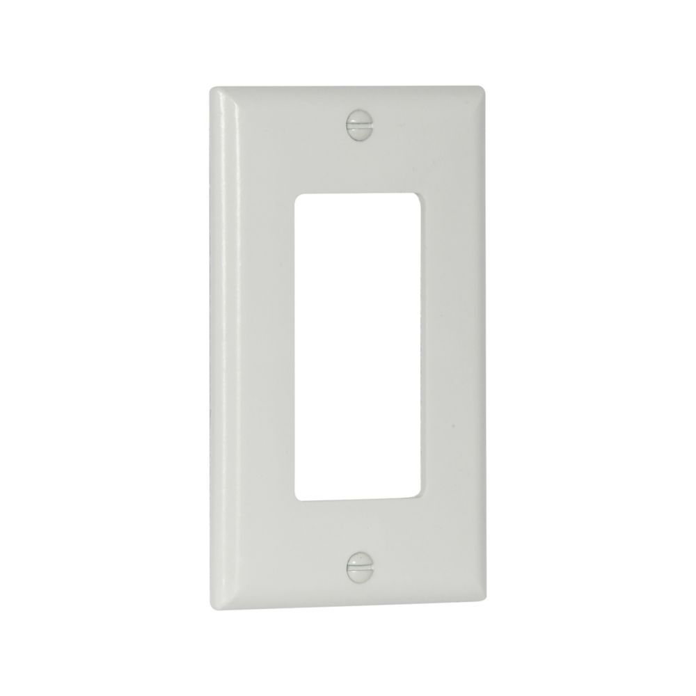 Eaton 1-Gang White Standard Decorator GFCI Wallplate