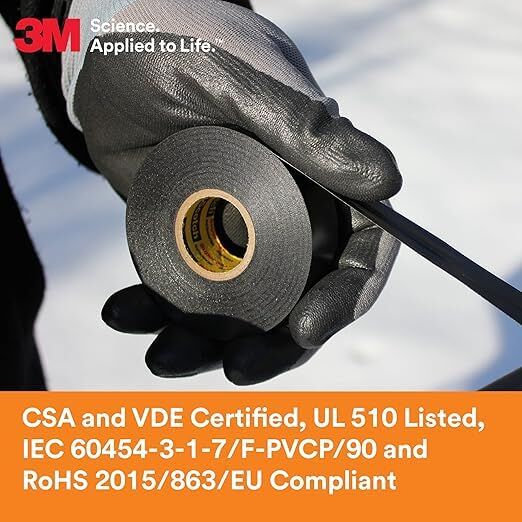 Scotch Super 33+ Black Vinyl Electrical Tape, 3/4-In x 66-Ft