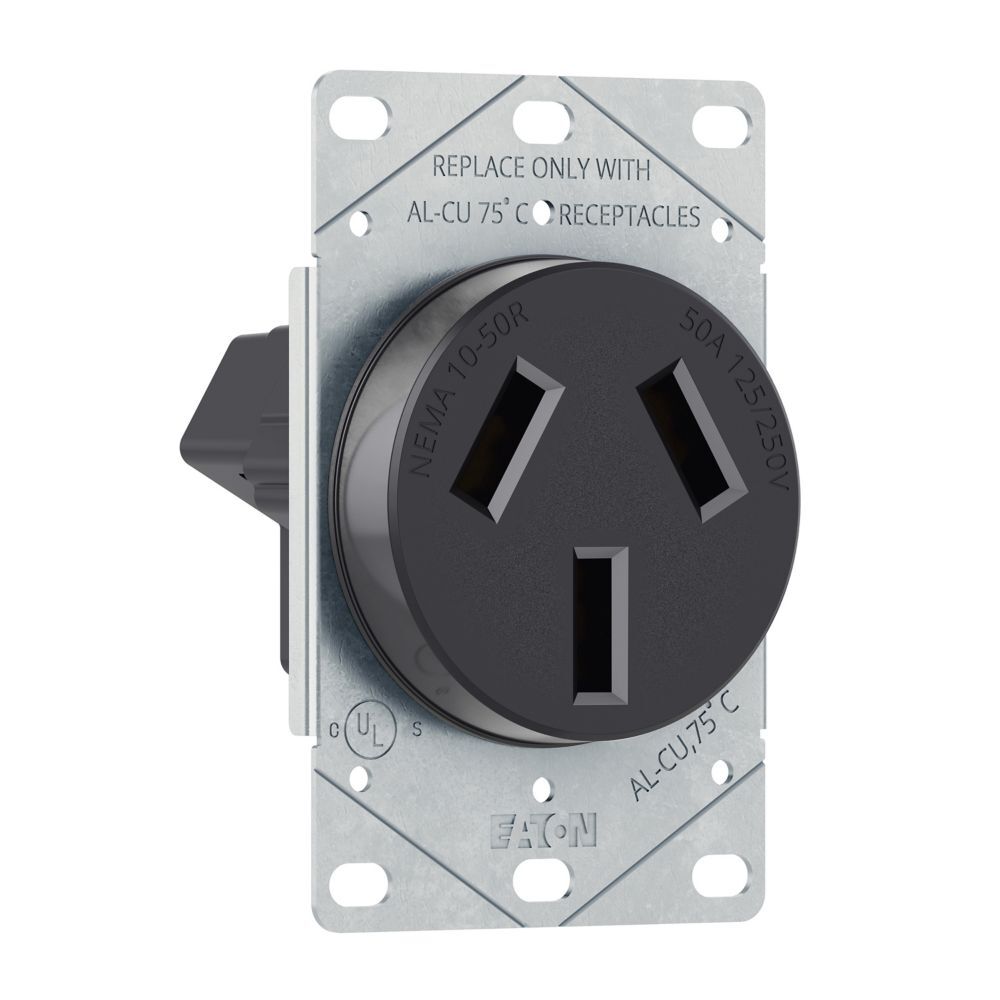 Eaton NEMA 10-50R Range Power Receptacle, 50-A, 125-V/250-V