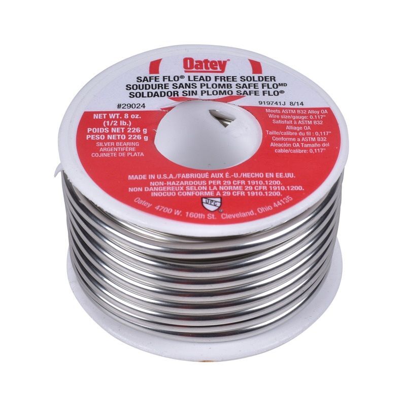 Oatey Safe-Flo Lead Free Plumbing Wire Solder, 1/2-In