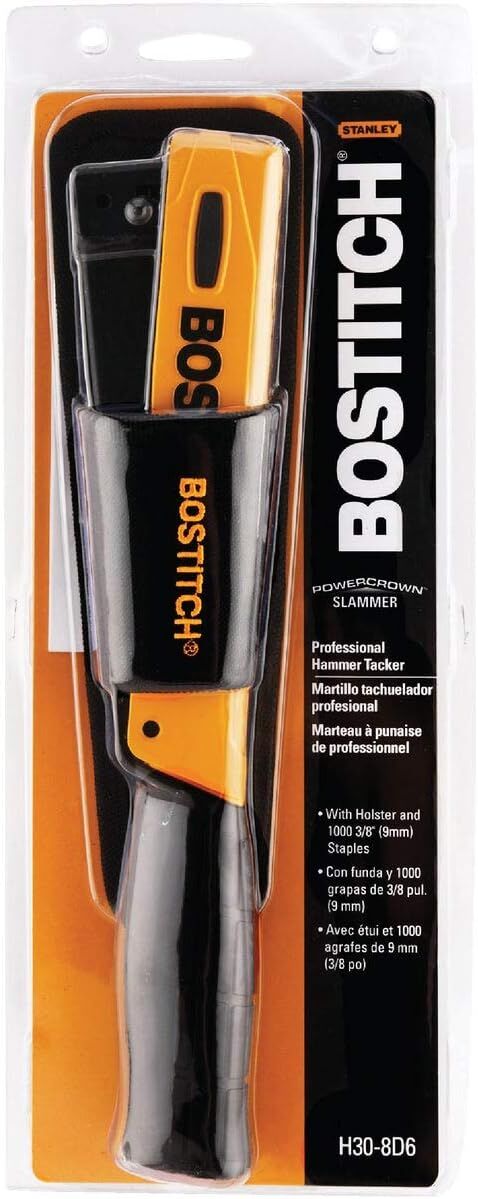 Bostitch Hammer Stapler With Vinyl Holster, 1/4-In To 3/8-In