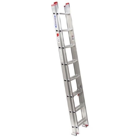Werner D1116-2 Aluminum D-Rung Extension Ladder, Type III, Load Capacity 200-Lb, 16-Ft