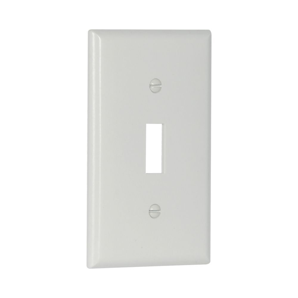 Eaton White 1-Gang Toggle Cutout Wallplate