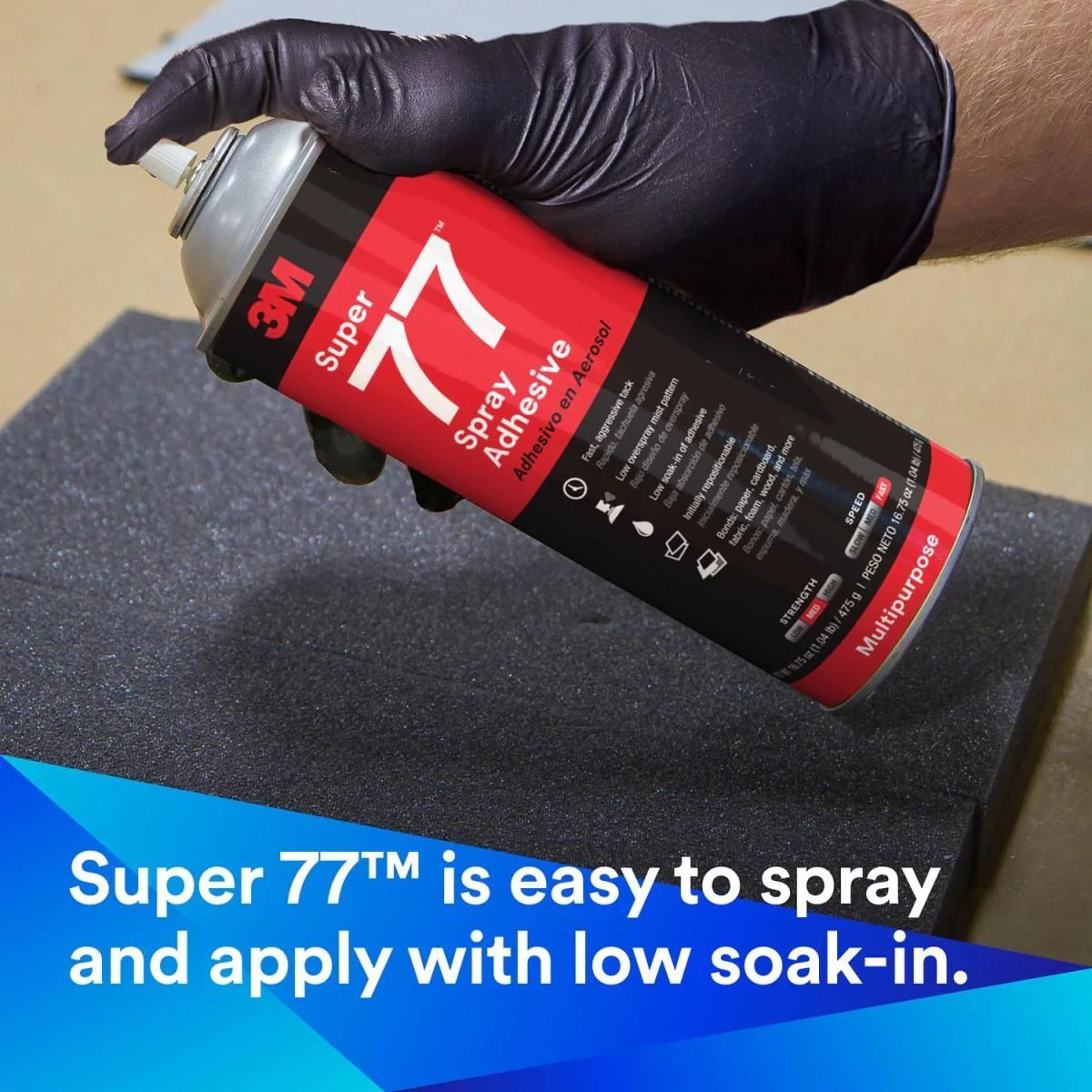 3M Super 77 Multipurpose Spray Adhesive Aerosol, 7.3-Oz