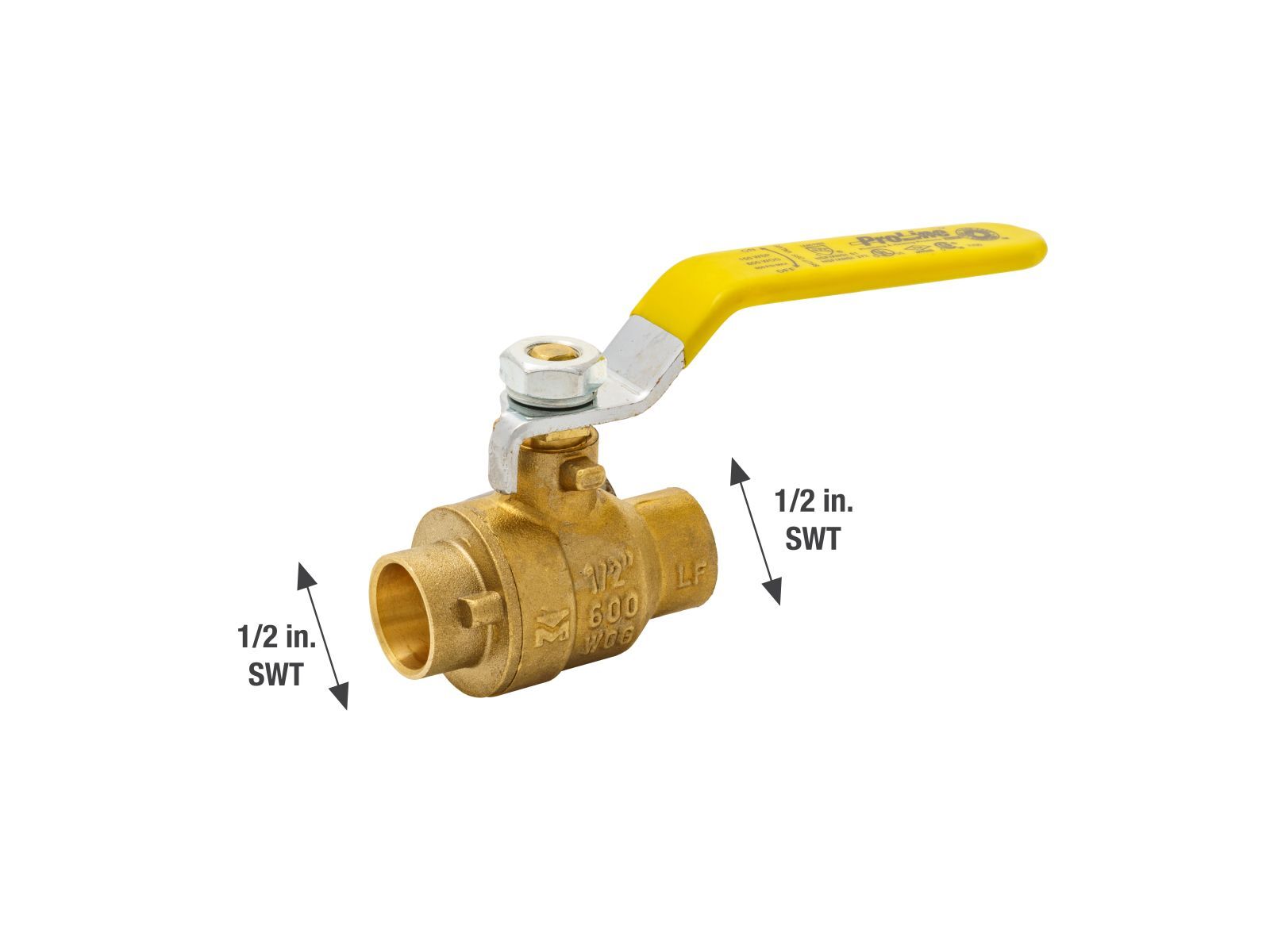 ProLine Lead-Free Brass Ball Valve, 1/2-In SWT x 1/2-In SWT
