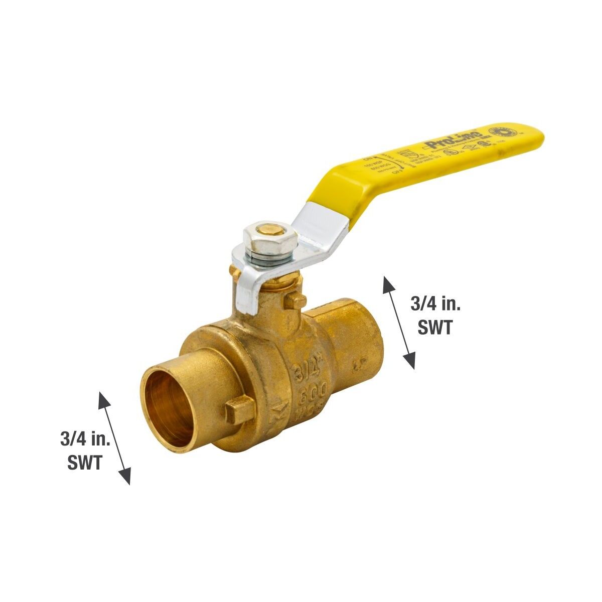 ProLine Lead-Free Brass Ball Valve, 3/4-In SWT x 3/4-In SWT