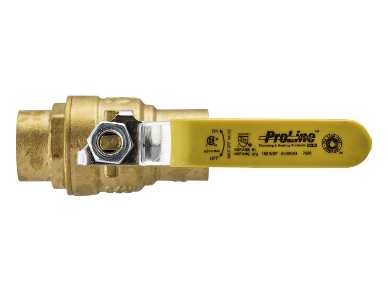 ProLine Brass Ball Valve, 3/4-In SWT X 3/4-In SWT