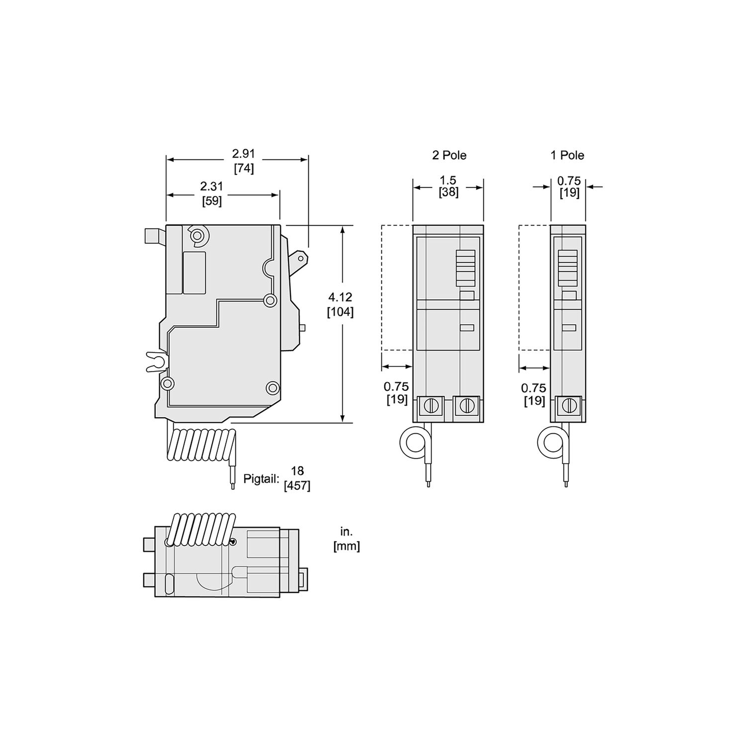 Square D QO Ground Fault Protecting Class A 6mA 1-Pole Mini Circuit Breaker, 20-A, 120-V AC