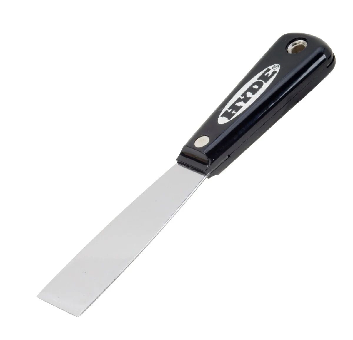 Hyde Black & Silver Carbon Steel Stiff Putty Knife Scraper, 1 1/4-In