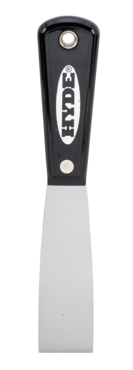 Hyde Black & Silver Carbon Steel Stiff Putty Knife Scraper, 1 1/4-In