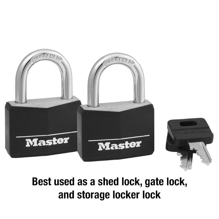 Master Lock 141T Solid Body Padlock, 2-Pk
