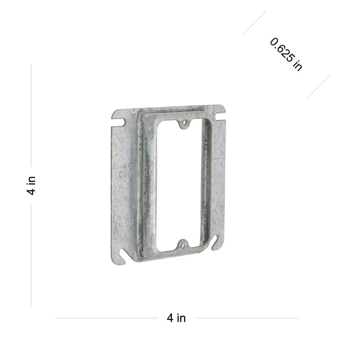 Raco 1-Device Raised Square Cover, 4-In x 4-In x 5/8-In