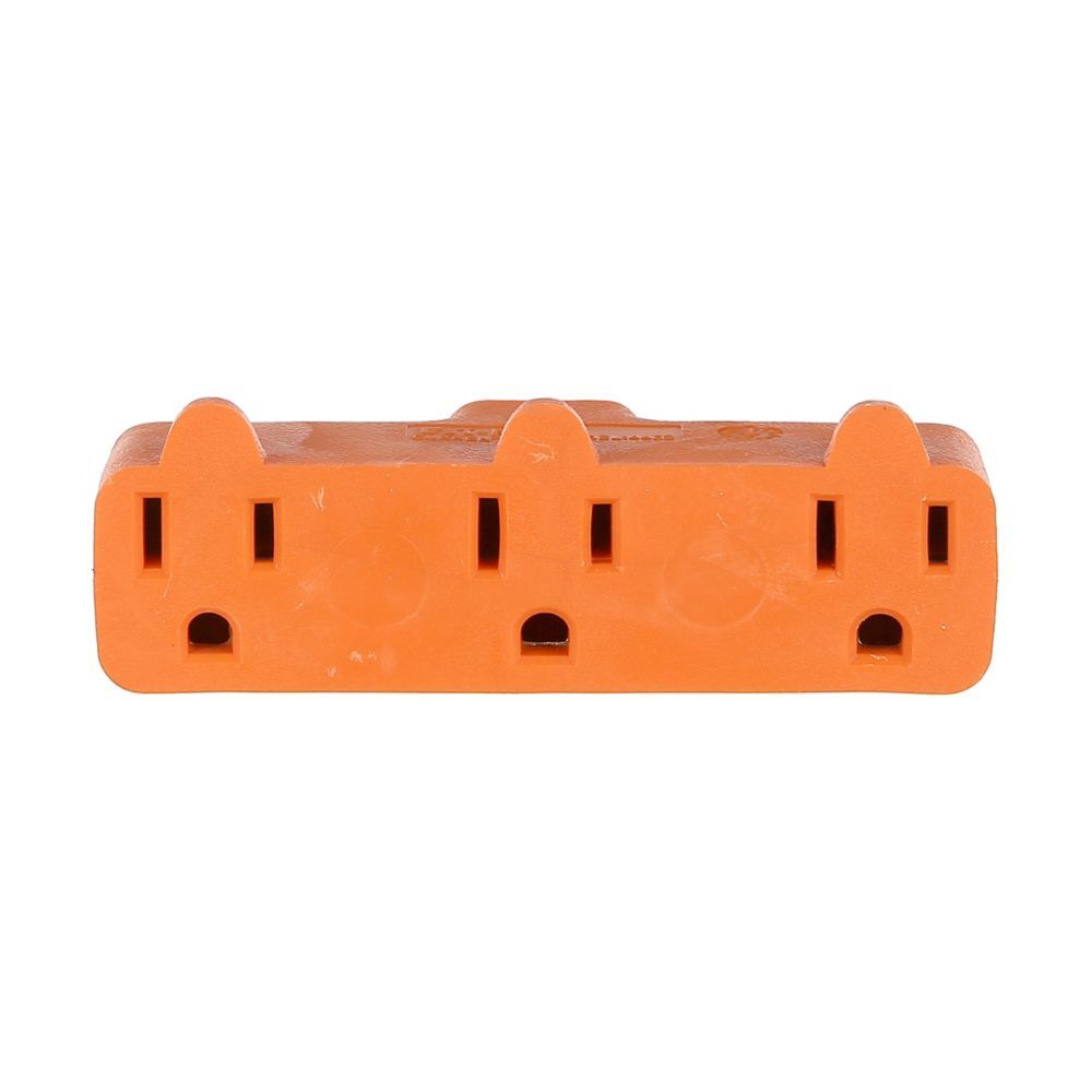 Eaton Orange Polarized NEMA 5-15R 3-Outlet Cube Tap, 15-A, 125-V