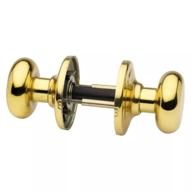 Kwikset Polished Brass Juno Knob Hall/Closet