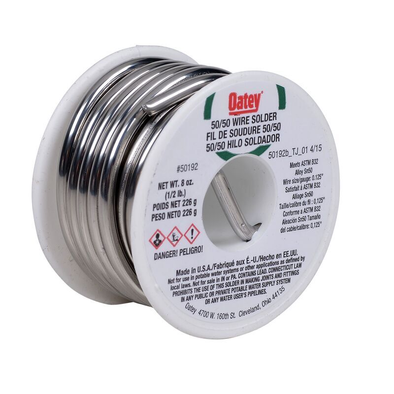 Oatey 50/50 Tin-Lead Alloy Wire Solder, 0.5-Lb