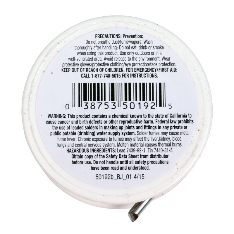 Oatey 50/50 Tin-Lead Alloy Wire Solder, 0.5-Lb