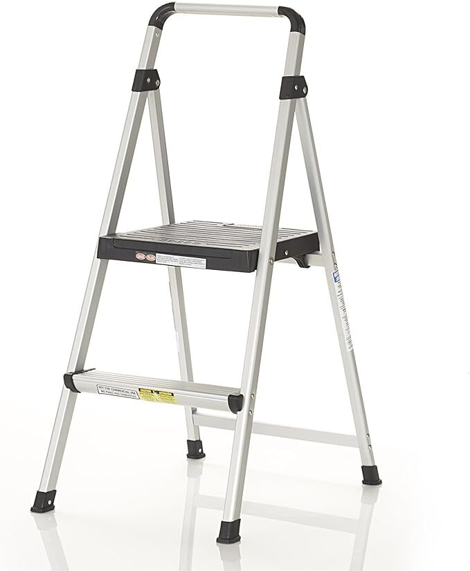 Cosco 2 Step Lite Solutions Aluminum/Black Folding Step Stool