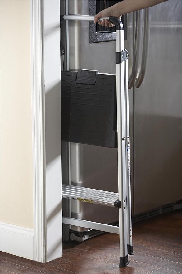 Cosco 2 Step Lite Solutions Aluminum/Black Folding Step Stool