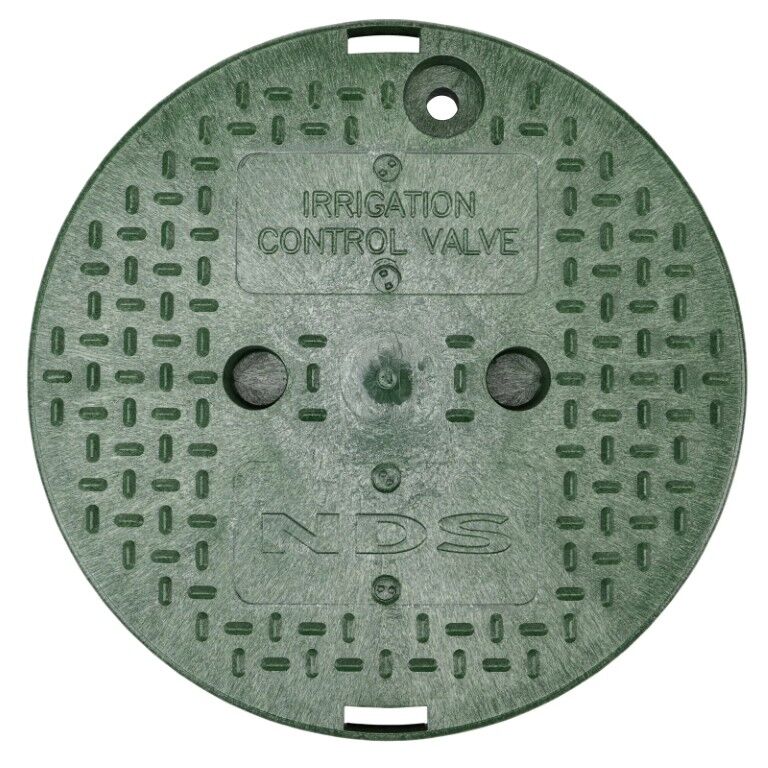 NDS Round Standard Series Black/Green Valve Box And ICV Cover, 10-In x 10-In