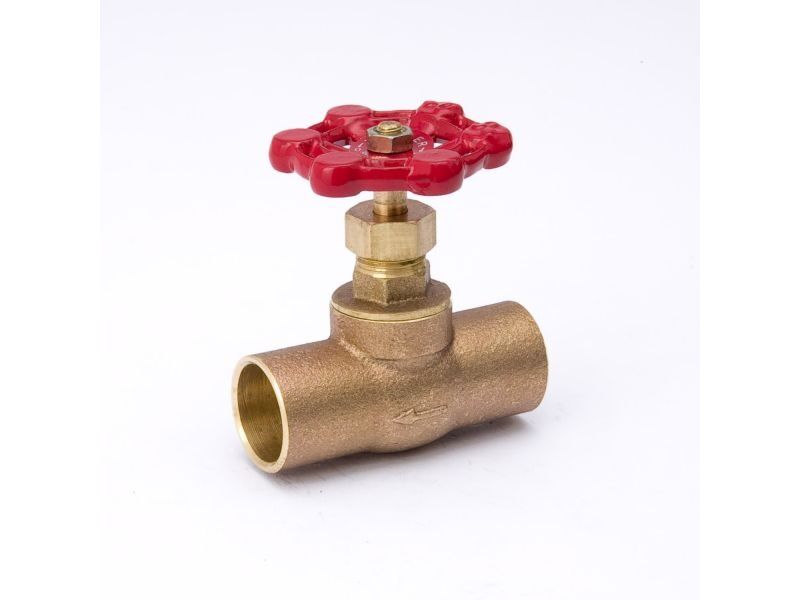 ProLine Brass Stop Valve, 3/4-In SWT X 3/4-In SWT