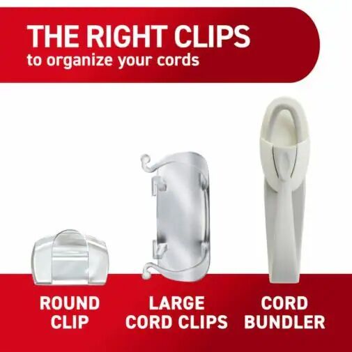 Command Clear round Cord Clips 10-Pk