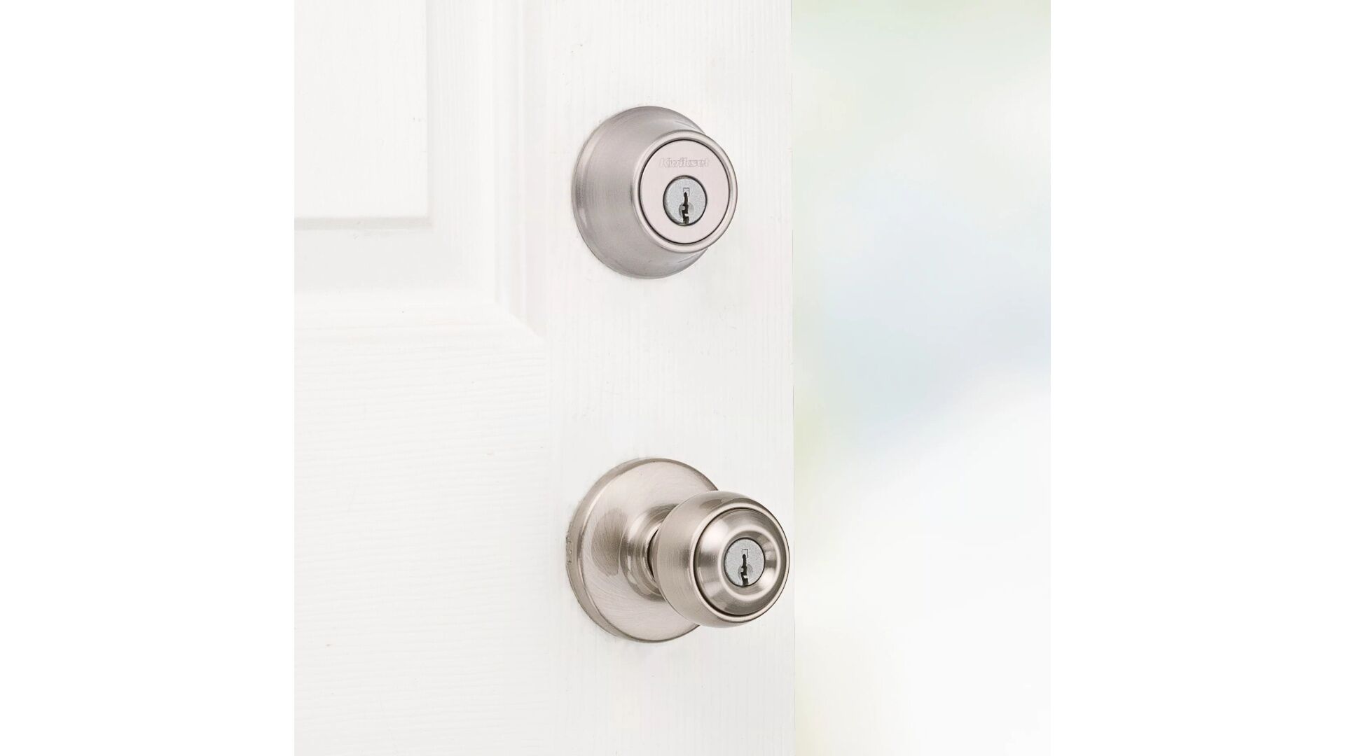 Kwikset Satin Nickel Polo Security Set Deadbolt Keyed One Side With Pin & Tumbler