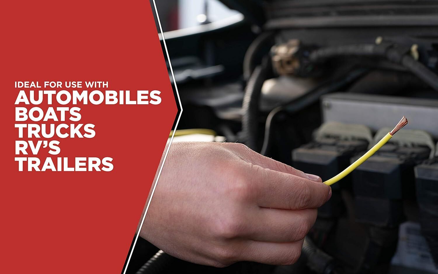 Road Power Yellow 10-Gauge Automotive Copper Wire, 7-Ft