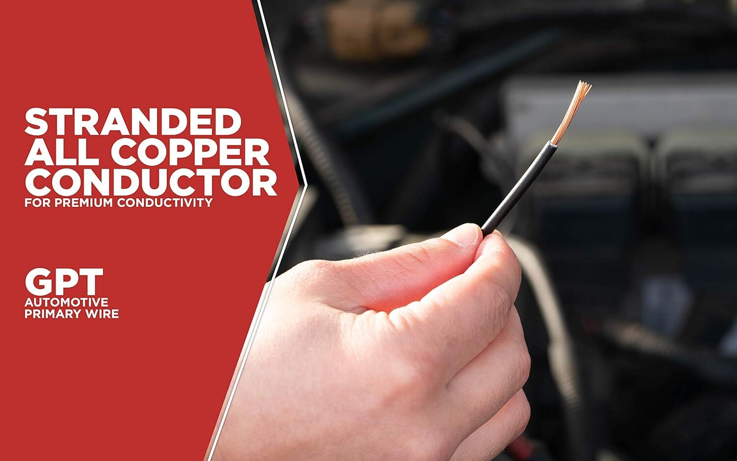 Road Power Black 10-Gauge Automotive Copper Wire, 7-Ft