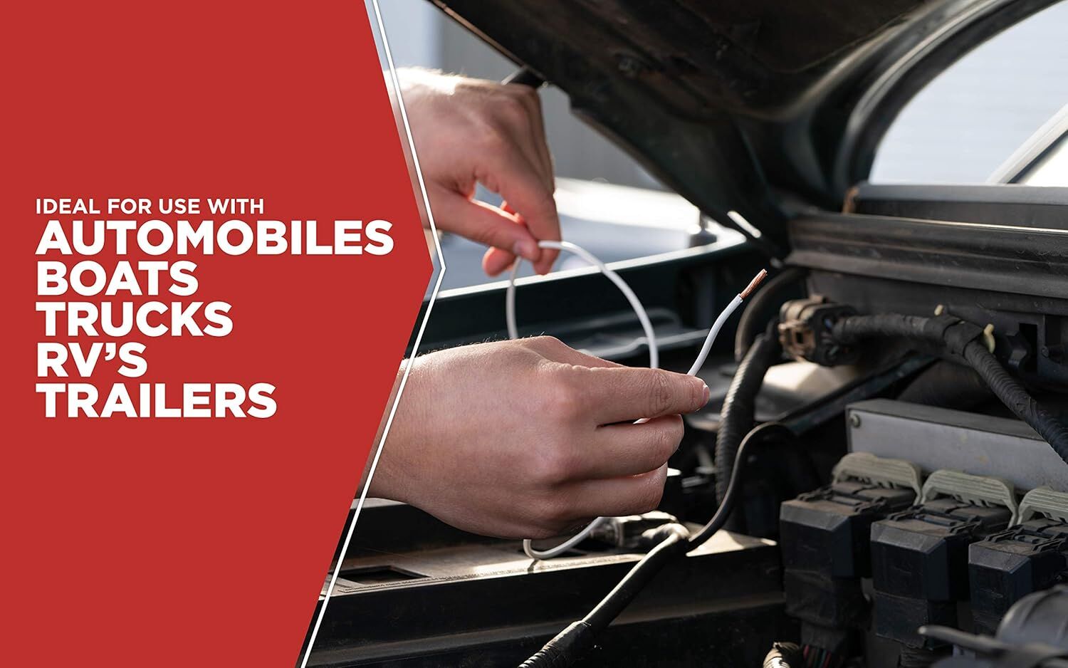 Road Power White 14-Gauge Automotive Copper Wire, 17-Ft