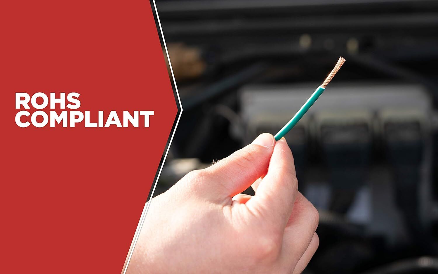 Road Power Green 14-Gague Automotive Copper Wire, 17-Ft