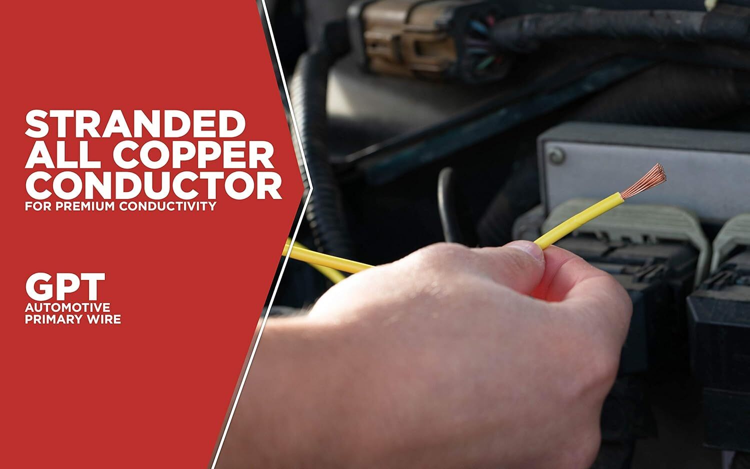 Road Power Yellow 14 Gauge Automotive Copper Electrical Wire, 17-Ft