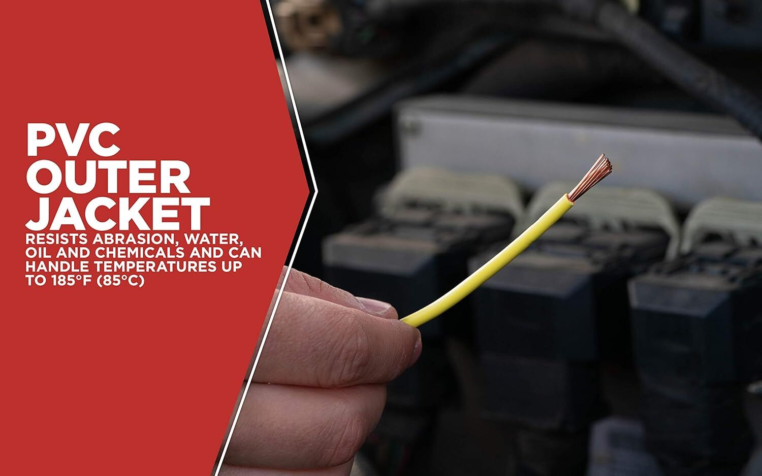 Road Power Yellow 14 Gauge Automotive Copper Electrical Wire, 17-Ft