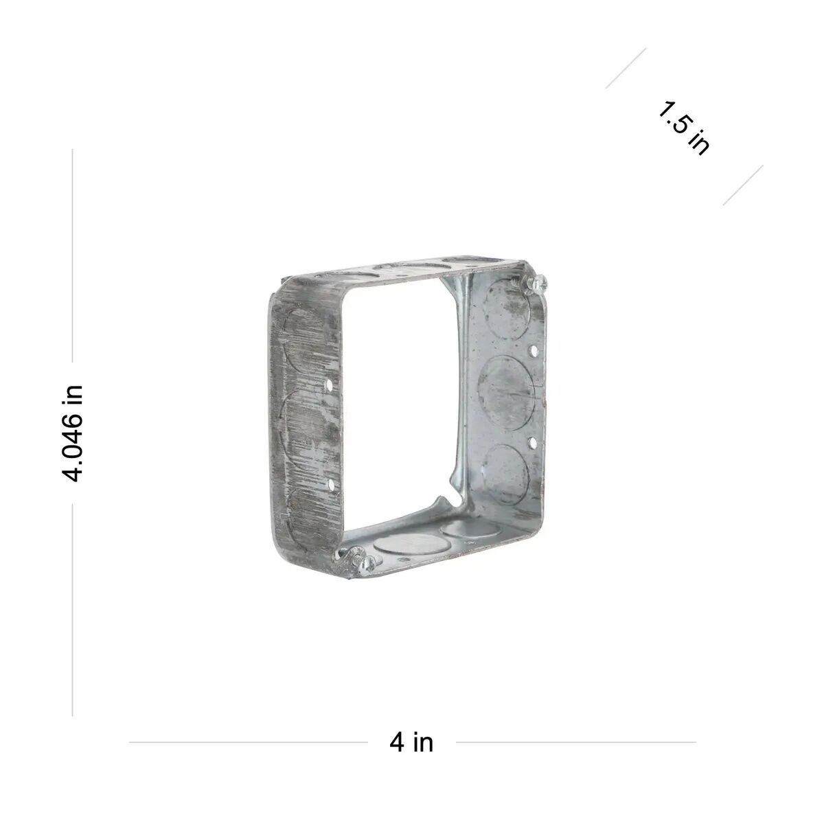 Raco Drawn Square Extension Ring With 12 Knockouts, 4-In x 4-In x 1 1/2-In