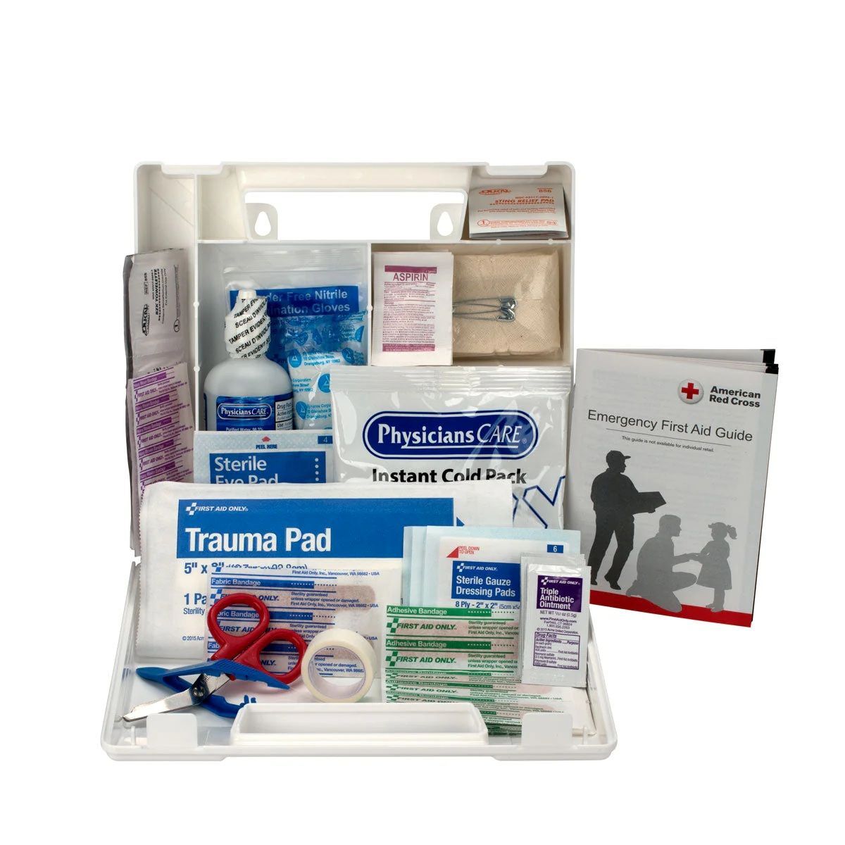 First Aid Only 25 Person First Aid Kit, Plastic Case with Dividers, OSHA Compliant