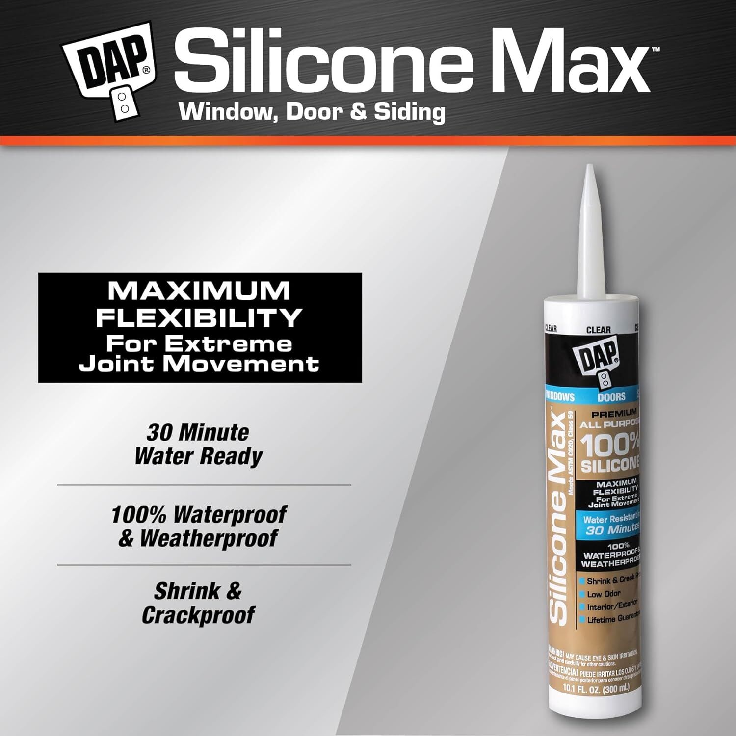 DAP Silicone Max All Purpose Sealant, 10.1-Oz