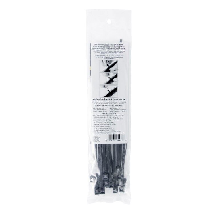 Gardner Bender Black Self Cutting Cable Tie, 8-In, 50-Lb
