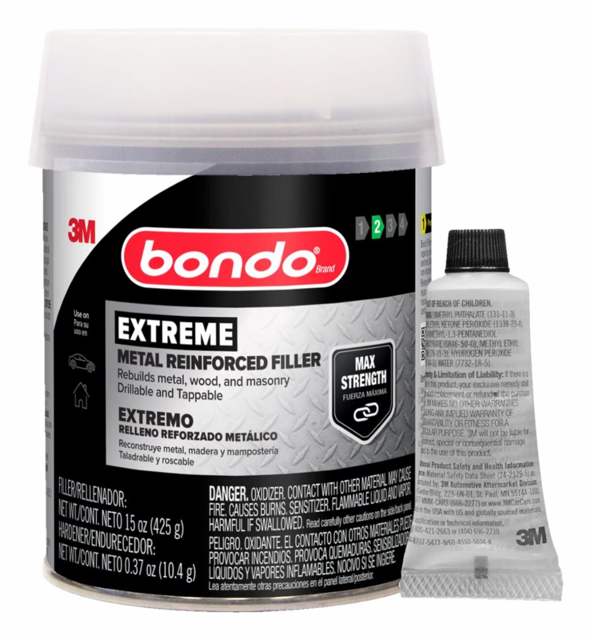 3M Bondo Extreme Metal Reinforced Filler, 15-Oz